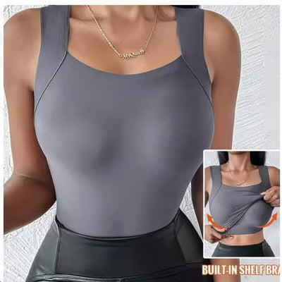 Sexy Sleeveless Tank Tops Women Casual Vest Crop Camisole Seamless Sports Underwear with Chest Pads Summer Female Bra Lingerie